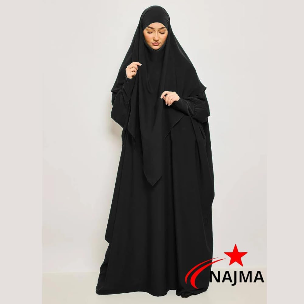 Ensemble Abaya et Khimar en Soie Élégante pour Femmes Musulmanes - Robe Jilbab Longue (Copy)