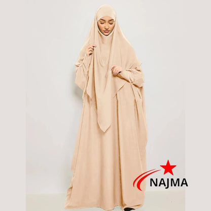 Ensemble Abaya et Khimar en Soie Élégante pour Femmes Musulmanes - Robe Jilbab Longue (Copy)