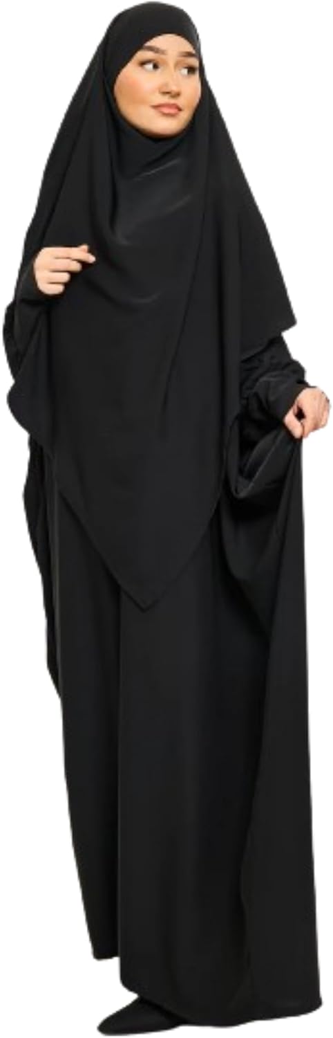 Ensemble Abaya et Khimar en Soie Élégante pour Femmes Musulmanes - Robe Jilbab Longue (Copy)