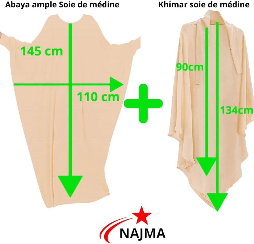 Ensemble Abaya et Khimar en Soie Élégante pour Femmes Musulmanes - Robe Jilbab Longue (Copy)