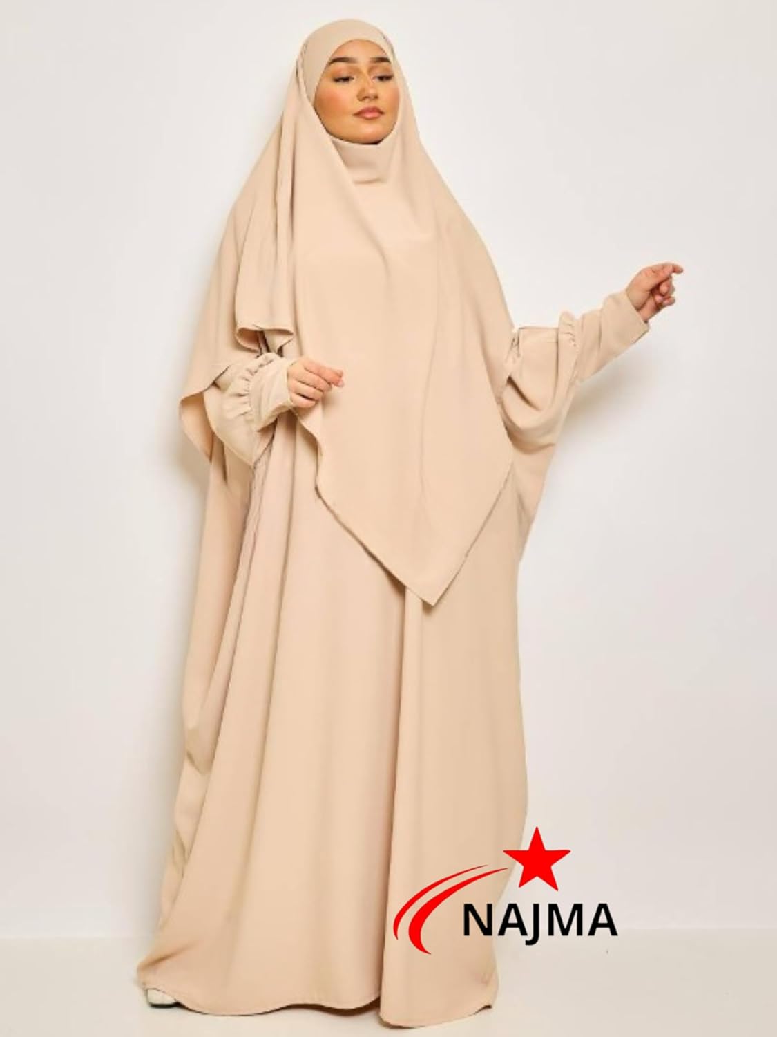 Ensemble Abaya et Khimar en Soie Élégante pour Femmes Musulmanes - Robe Jilbab Longue (Copy)