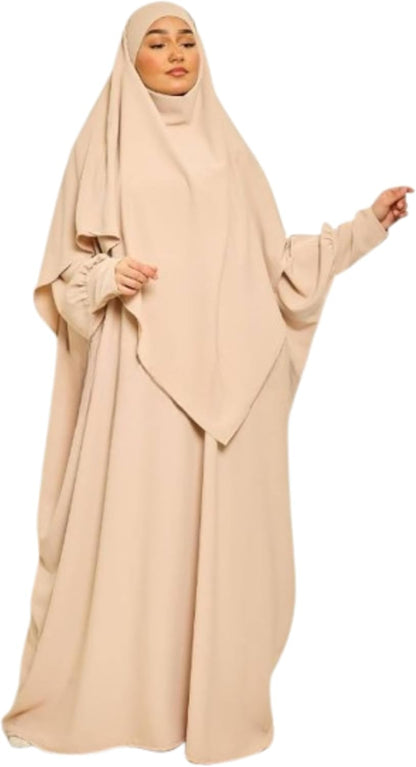 Ensemble Abaya et Khimar en Soie Élégante pour Femmes Musulmanes - Robe Jilbab Longue (Copy)