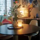 Lampe de table mini tambour sans fil – batterie rechargeable USB‑C, trois niveaux de luminosité, lampe de chevet portable