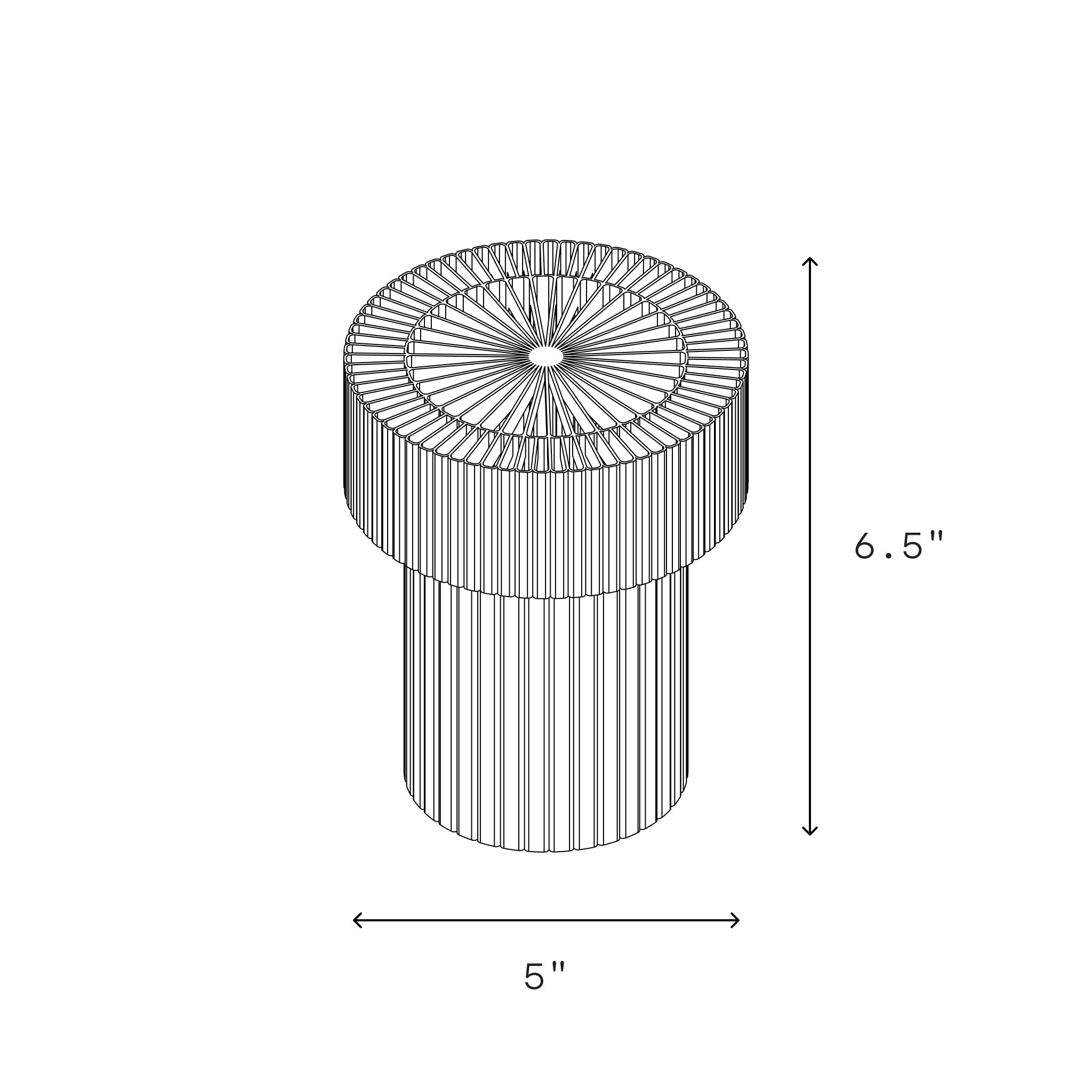 Lampe de table mini tambour sans fil – batterie rechargeable USB‑C, trois niveaux de luminosité, lampe de chevet portable