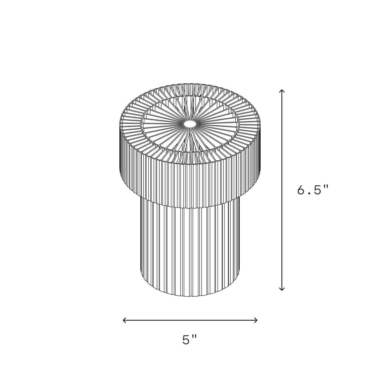 Lampe de table mini tambour sans fil – batterie rechargeable USB‑C, trois niveaux de luminosité, lampe de chevet portable