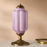 Lampe de table vintage en verre opale – luminaire élégant pour chambre ou salon, 50 cm de haut, lumière douce et diffuse